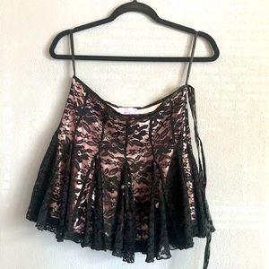 Sugar Thrillz Pleated Lace Mini Skirt